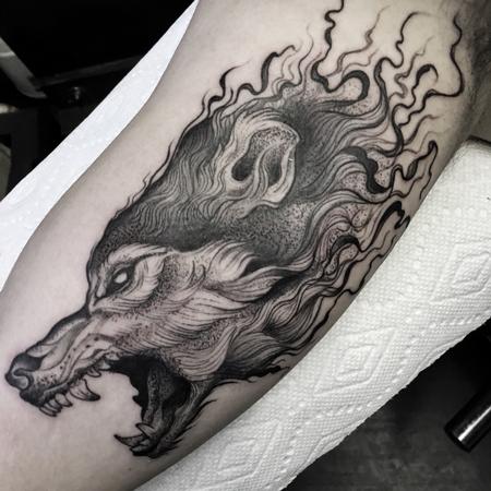Tattoos - Blackwork wolf - 120308